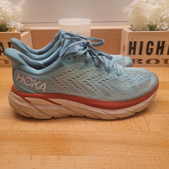 Hoka Shoes - Hoka One One Women’s Clifton 8 Athletic Running Shoe Sneaker Aqua Blue Size 9 B